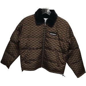 MadeMe® logo fur collar puffer jacket. Xs